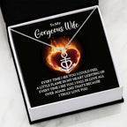 To My Wife Necklace - Thoughtful Love Gift for Wife from Husband for Valentine’s Day, Birthday & Life’s Special Days - Anchor Pendant Necklace