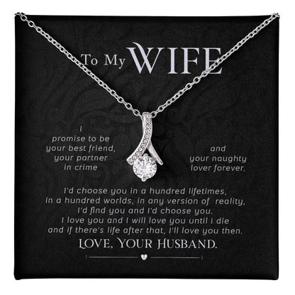 Wife Birthday Gift from Husband - Romantic Jewelry for Valentine’s Day & Anniversaries - Alluring Beauty Necklace