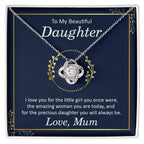 To My Daughter Necklace – Graduation & Christmas Gift from Mum – Love Knot Necklace