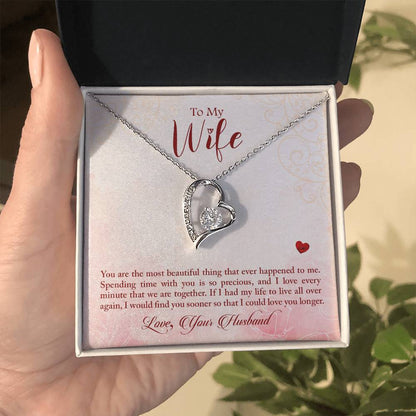 To My Wife Necklace - Heartwarming Gift from Husband for Birthday, Anniversary & Valentine’s Day - Forever Love Necklace