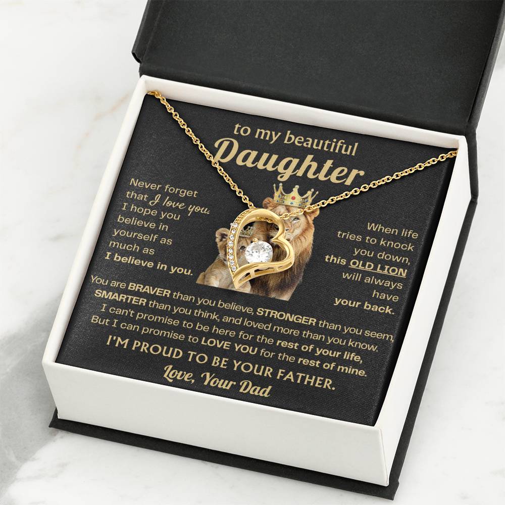 To My Daughter Necklace - Heartfelt Gift from Dad for Birthday, Graduation & Proud Dad Moments - Forever Love Necklace