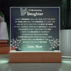 Unique Acrylic Gift for Daughter, Custom Inspirational Plaque, Special Keepsake, To My Beautiful Daughter