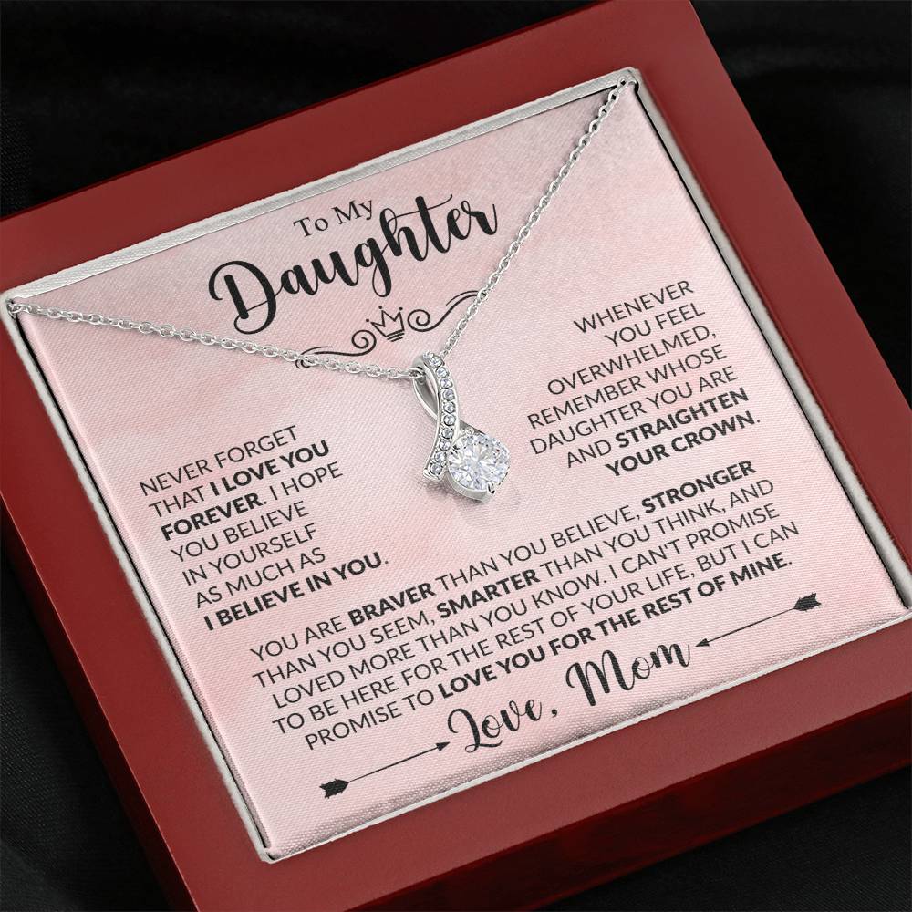 Gift for Daughter from Mom - Straighten Your Crown - Alluring Beauty Necklace