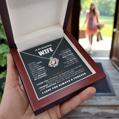 To My Wife Necklace - Meaningful Jewelry Gift from Husband for Valentine’s Day & Anniversary - Crown Pendant Necklace