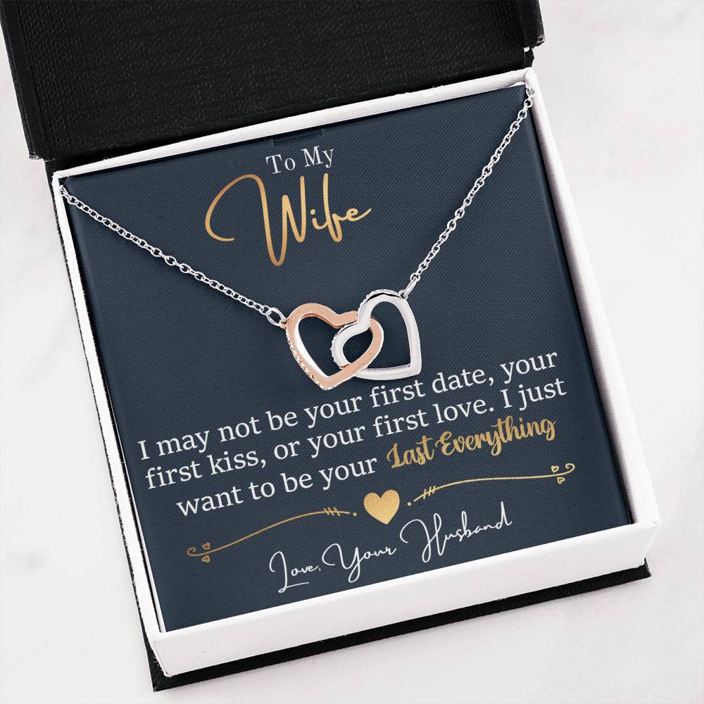Heartfelt Wife Jewelry - Love Gift from Husband for Birthday, Anniversary & Valentine’s Day - Interlocking Hearts Necklace