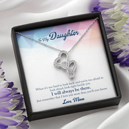 To My Daughter Necklace - Heartwarming Gift for Daughter’s Special Day from Mom - Heart-to-heart Pendant Necklace