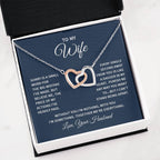 Cute Gift for Wife from Husband - Romantic Jewelry for Special Occasions - Interlocking Hearts Necklace