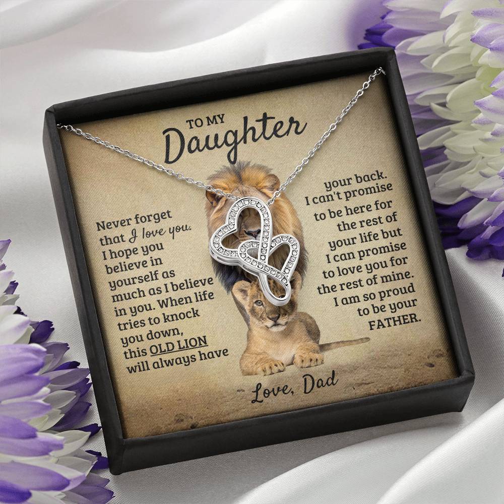 To My Daughter - I can't promise to be here for the rest of your life - Daughter Gift from Dad - Heart-to-heart Pendant Necklace