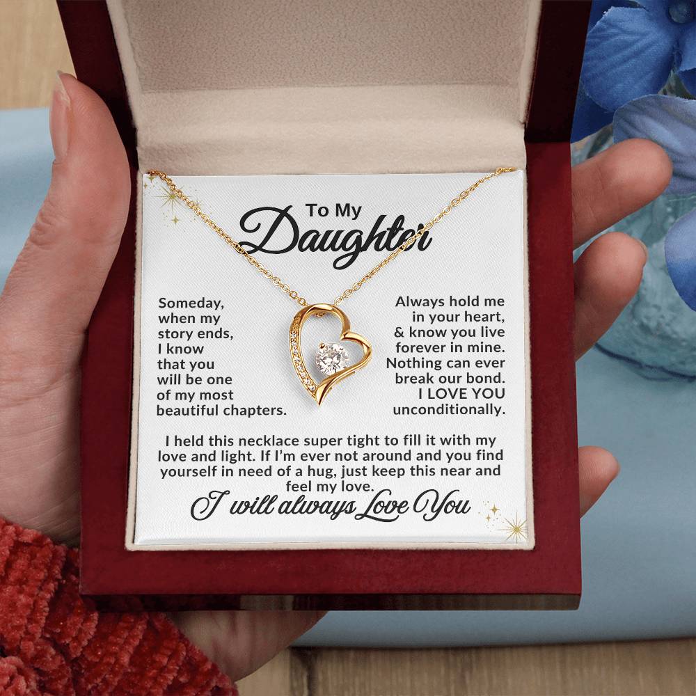 Gift for Daughter - Always hold me in your heart - Forever Love Necklace