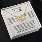 To My Wife Necklace - Perfect Gift from Husband for Birthday, Christmas & Valentine’s Day - Interlocking Hearts Necklace
