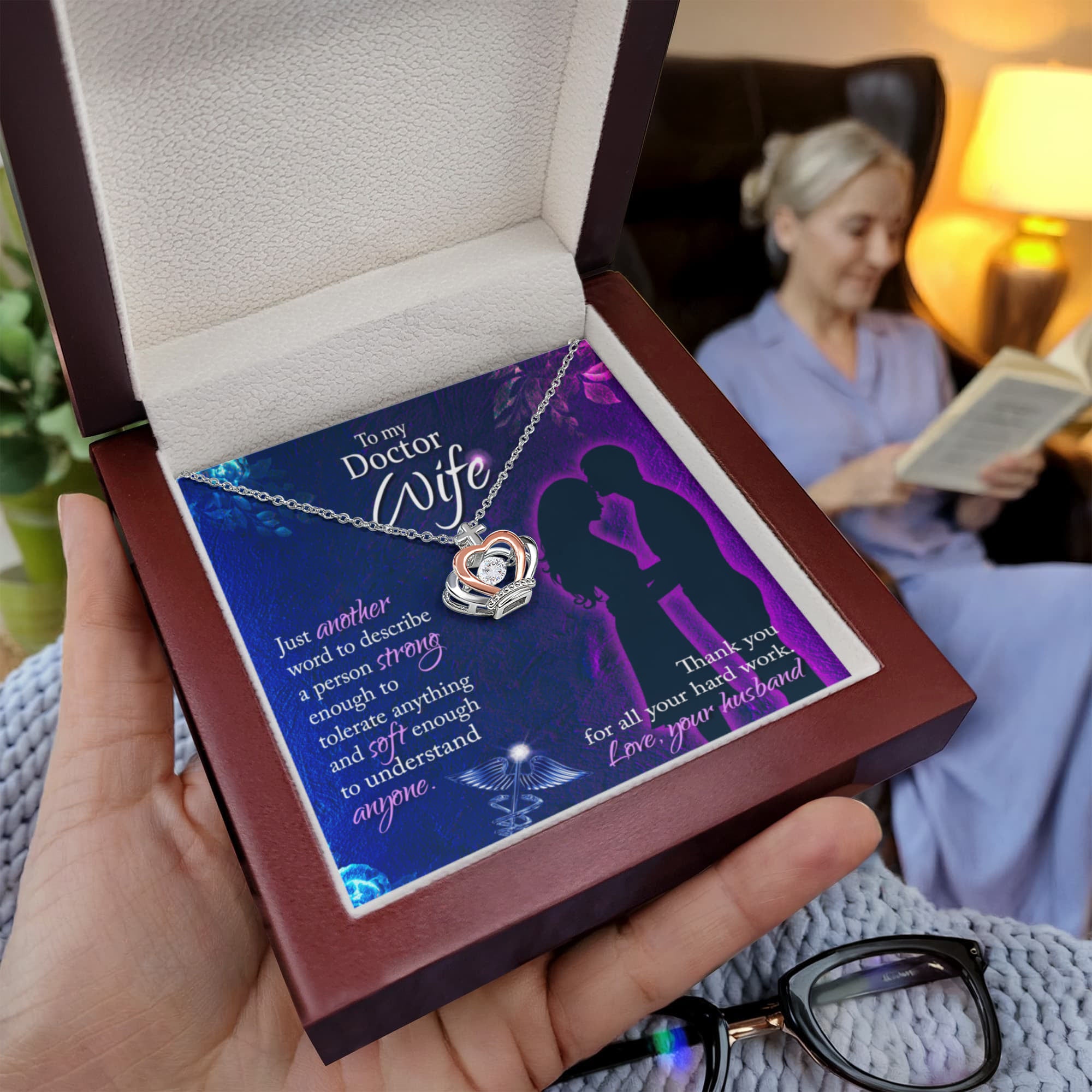 Doctor Wife Gift from Husband - Meaningful Jewelry for Valentine’s Day & Special Occasions - Crown Pendant Necklace