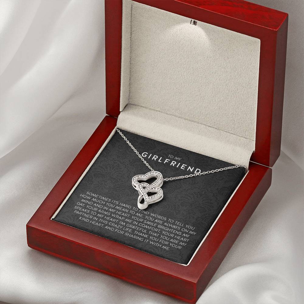 Gift for Girlfriend Necklace - Romantic Jewelry for Valentine’s Day, Birthday & Special Relationship Moments - Heart-to-heart Pendant Necklace