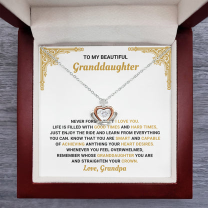 To My Granddaughter Necklace – Bestseller Granddaughter Gift: Birthday Graduation – Crown Pendant Necklace