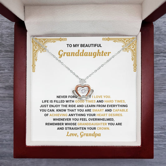 To My Granddaughter Necklace – Bestseller Granddaughter Gift: Birthday Graduation – Crown Pendant Necklace