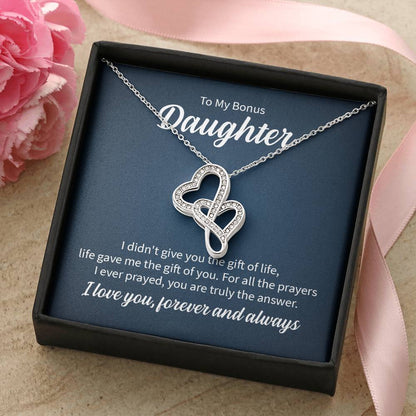 To My Daughter Necklace – Daughter Christmas Graduation Jewelry Gift – Heart-to-heart Pendant Necklace