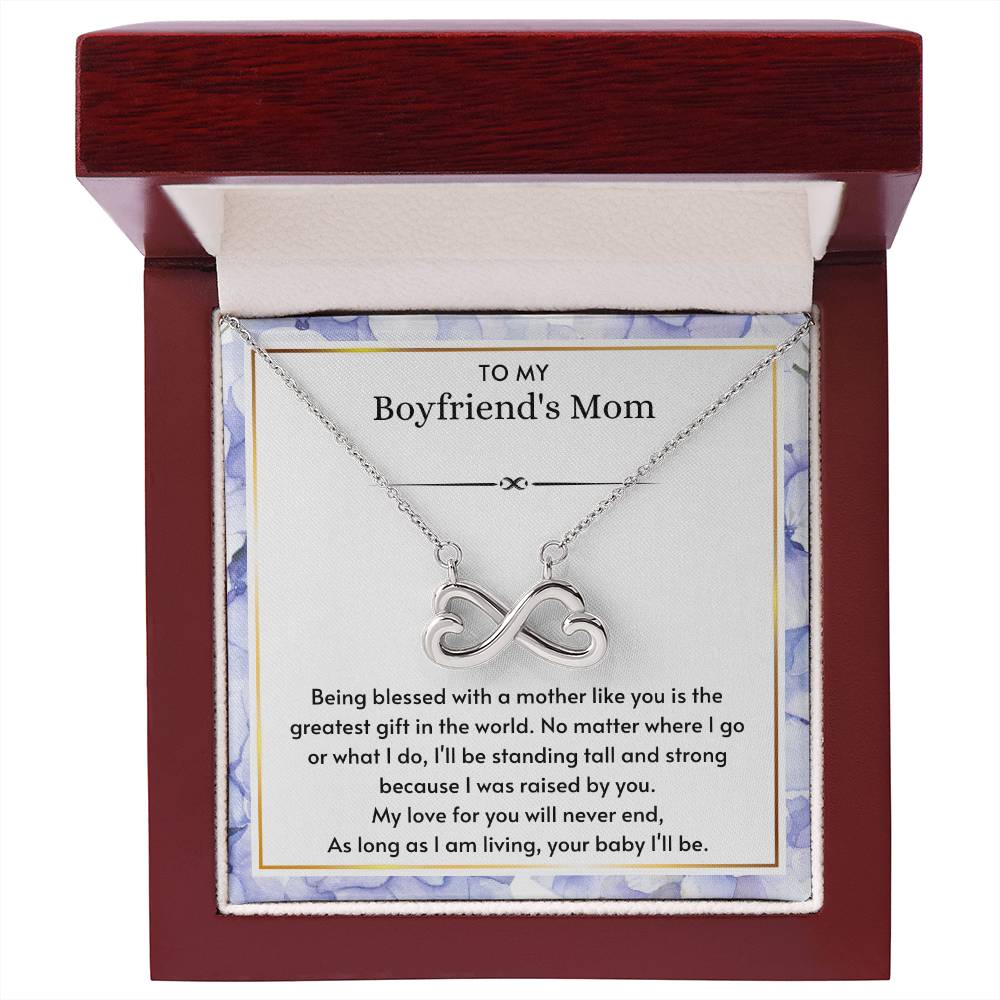 Gift for Boyfriend's Mom - Being blessed with a mother like you is the greatest gift in the world - Endless Love Necklace