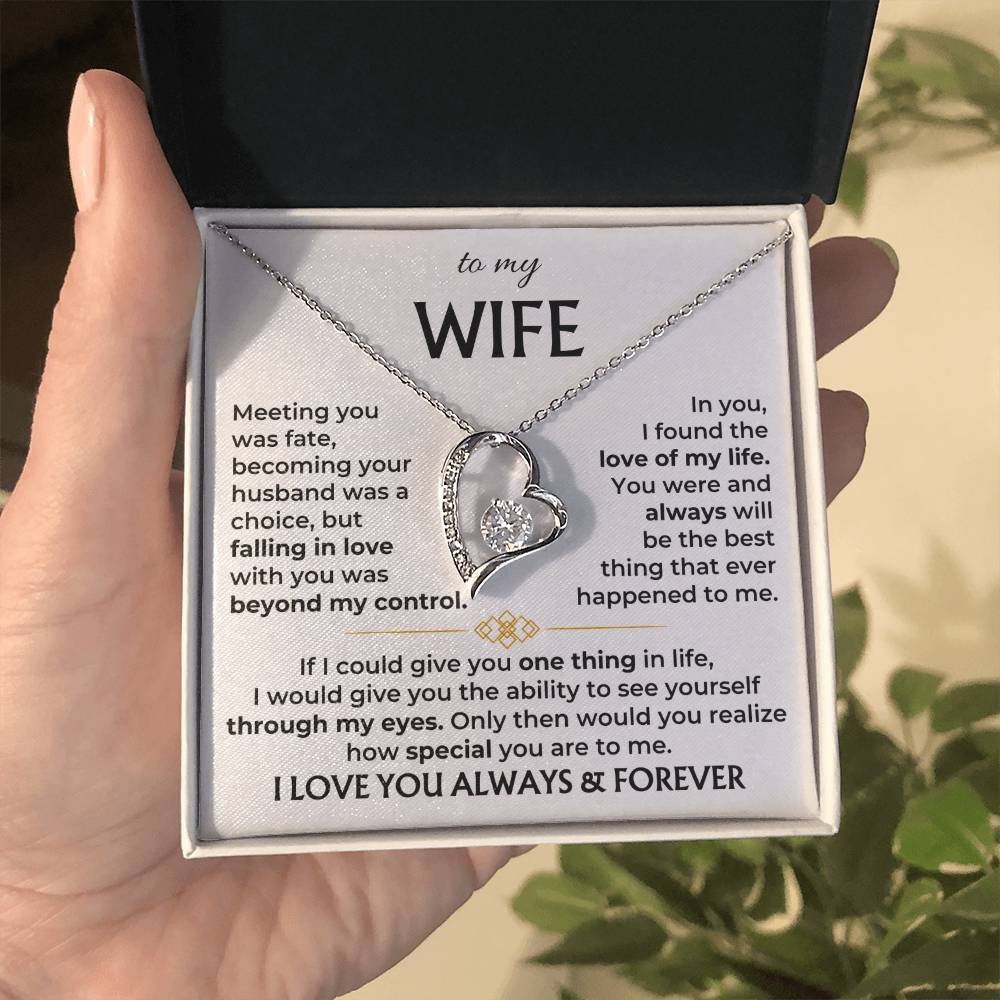 Love Gift for Wife from Husband - Sentimental Jewelry for Valentine’s Day, Anniversary, Birthday & Christmas - Forever Love Necklace