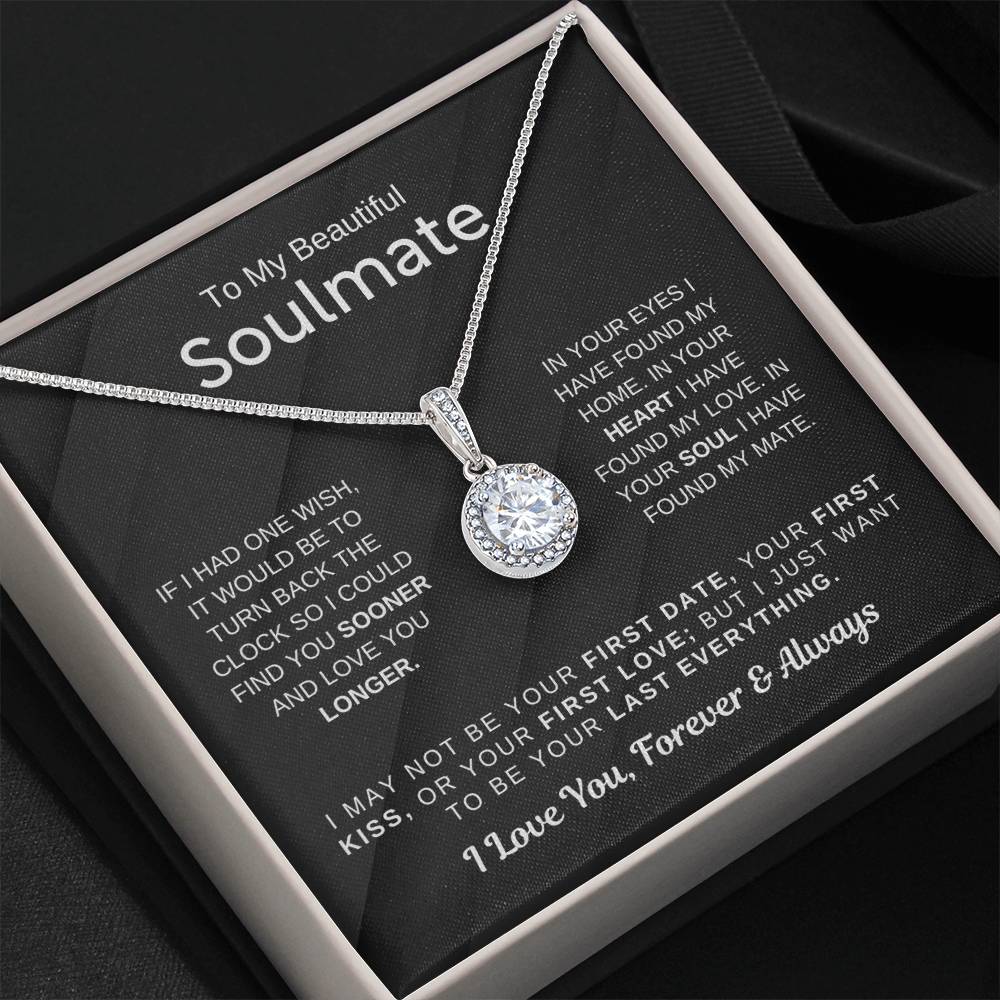 To My Beautiful Soulmate Necklace - Soulmate Gift for Her for Christmas & Everyday Love - Eternal Hope Necklace