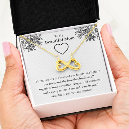 To My Beautiful Mom - You Are The Heart Of Our Family - Endless Love Necklace - Unique Gift For Mom