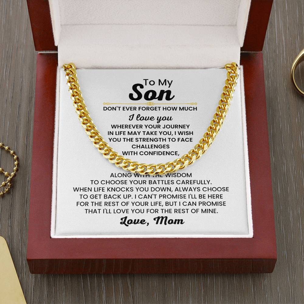 To My Son Necklace – Gift for Son from Mom – Cuban Link Chain