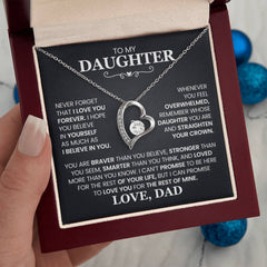 Special Gift for Daughter, Stunning Heart-shaped Necklace Keepsake, To My Daughter