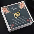 To My Sister - There's no better friend than a sister - Gift for Sister - Interlocking Hearts Necklace