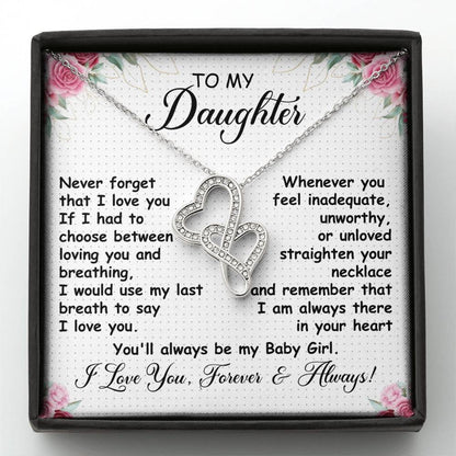 To My Daughter Necklace – Daughter Jewelry: Graduation, Birthday & Christmas – Heart-to-heart Pendant Necklace