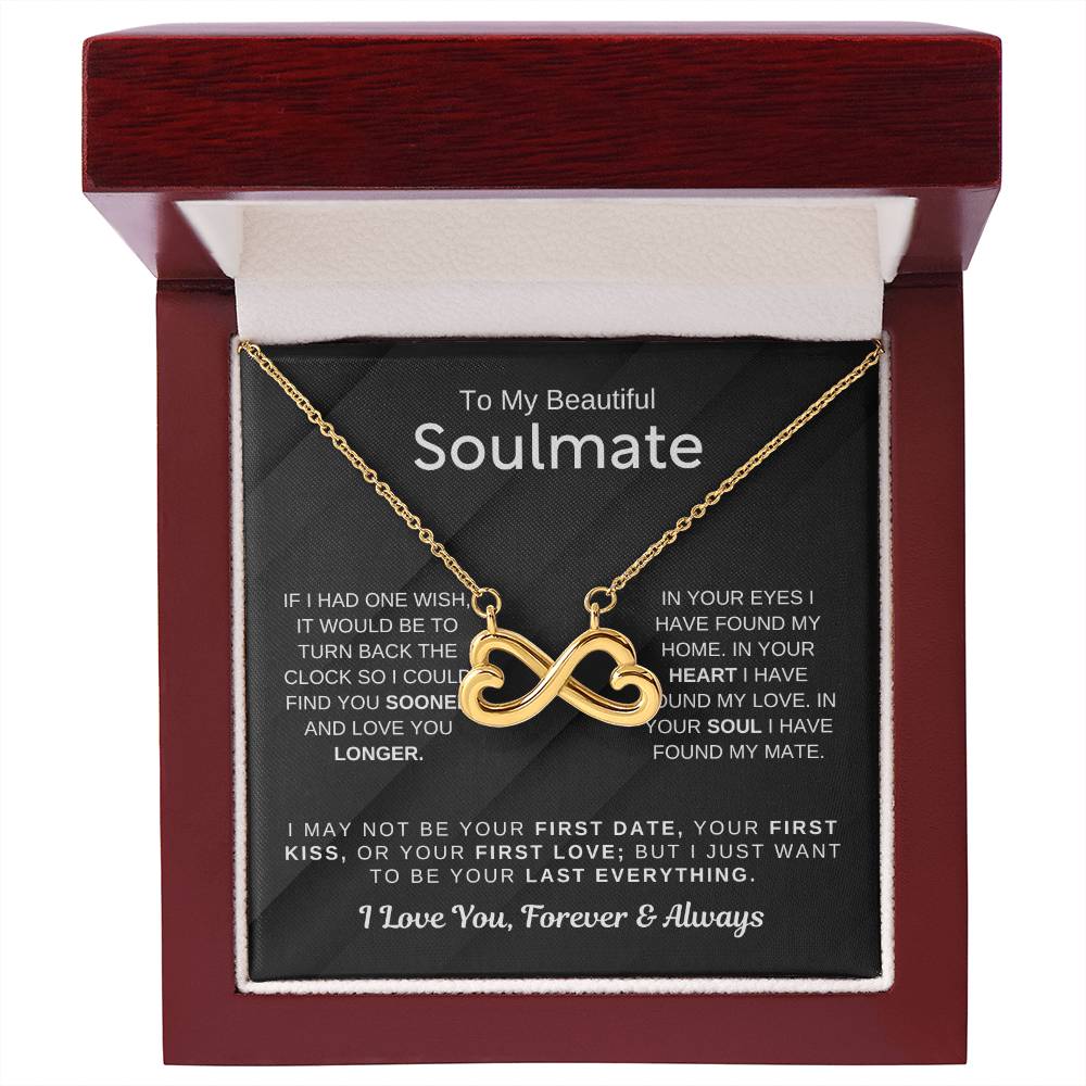 To My Beautiful Soulmate Necklace - Soulmate Gift for Her for Christmas & Everyday Love - Endless Love Necklace