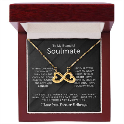 To My Beautiful Soulmate Necklace - Soulmate Gift for Her for Christmas & Everyday Love - Endless Love Necklace