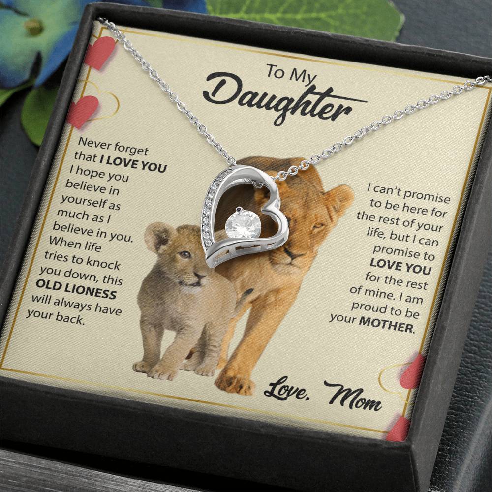 To My Daughter Necklace - Proud Mom to Daughter Jewelry for Birthday, Graduation & Special Celebrations - Forever Love Necklace