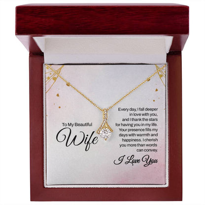 Unique Gift for Wife - Loving Jewelry from Husband for Birthday, Valentine’s Day & Holidays - Alluring Beauty Necklace