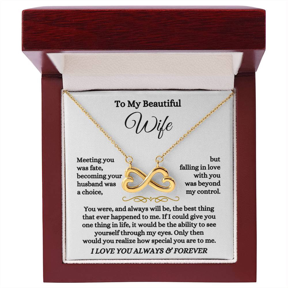 To My Wife Necklace - Emotional Husband to Wife Love Jewelry for Birthday, Valentine’s Day & Annual Celebrations - Endless Love Necklace