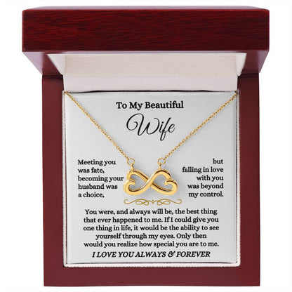 To My Wife Necklace - Emotional Husband to Wife Love Jewelry for Birthday, Valentine’s Day & Annual Celebrations - Endless Love Necklace
