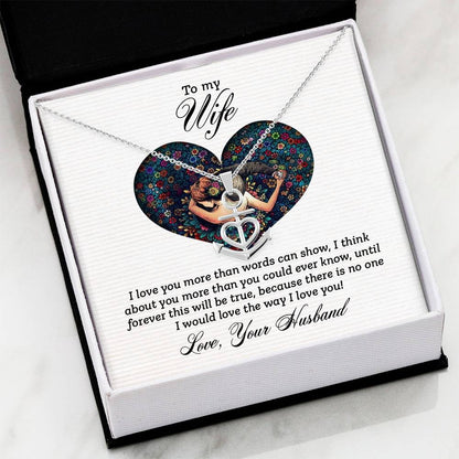 To My Wife Necklace - Romantic Keepsake Jewelry Gift from Husband for Special Days & Valentine’s Love - Anchor Pendant Necklace