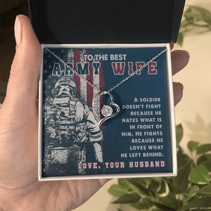 Perfect Gift for Army Wife - Meaningful Jewelry from Husband for Any Occasion Including Valentine’s Day - Forever Love Necklace