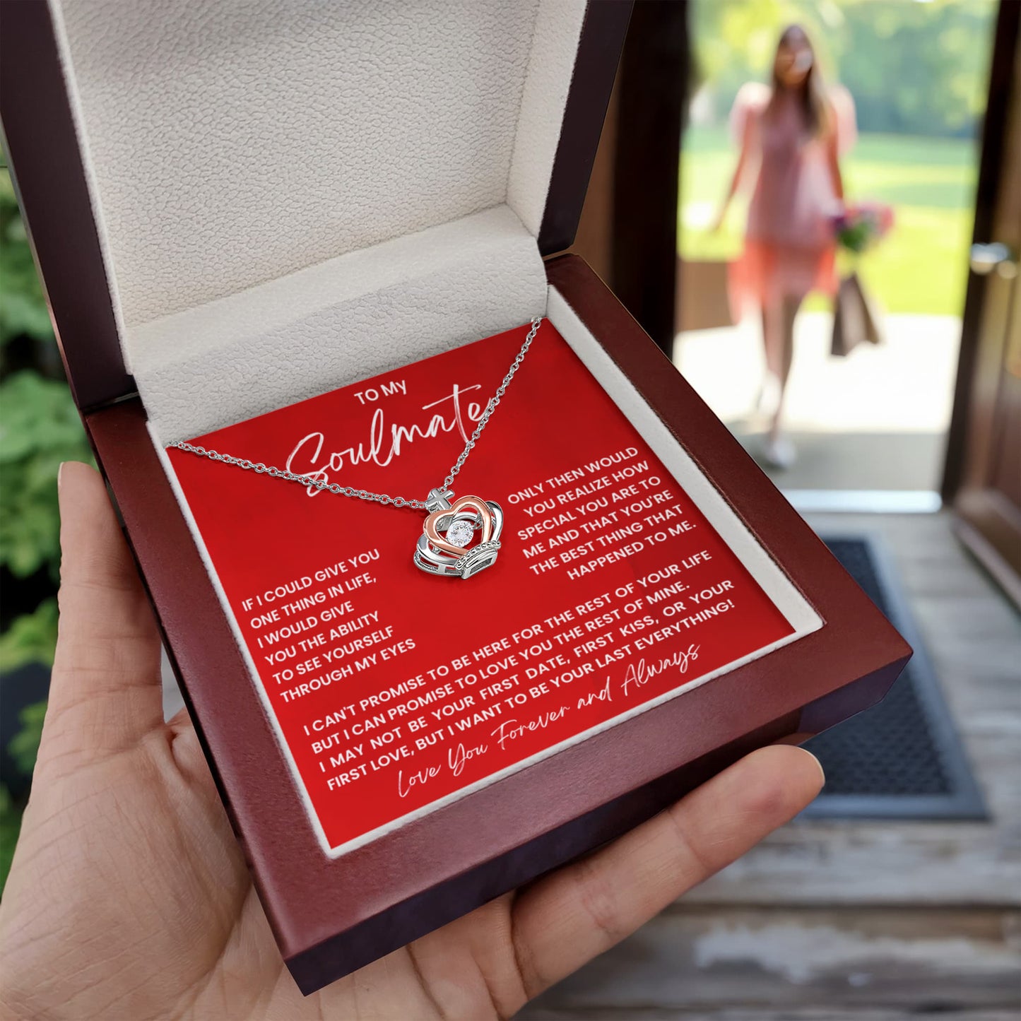 To My Soulmate Necklace - Long Distance Soulmate Gift for Valentine’s Day & Special Days - Crown Pendant Necklace