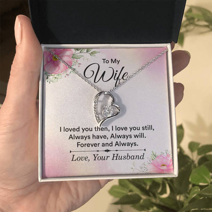 To My Wife Necklace - Romantic Jewelry Gift for Wife from Husband to Celebrate Love on Valentine’s Day & More - Forever Love Necklace
