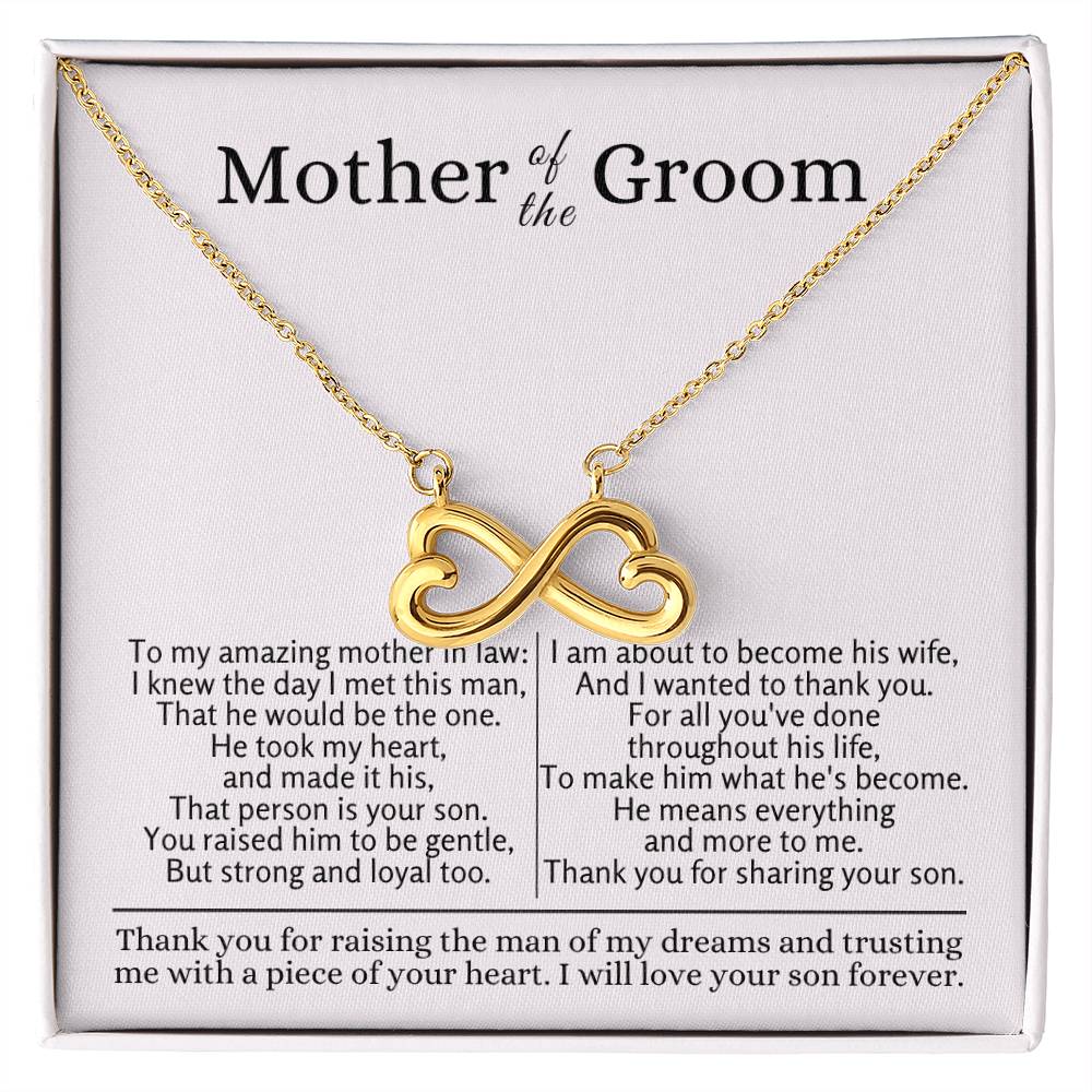 Mother of the Groom - Present for Mother in Law - Thank you for raising the man of my dreams - Endless Love Necklace