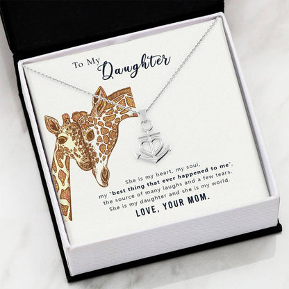 To My Daughter Necklace – Gift for Daughter from Mom – Anchor Pendant Necklace