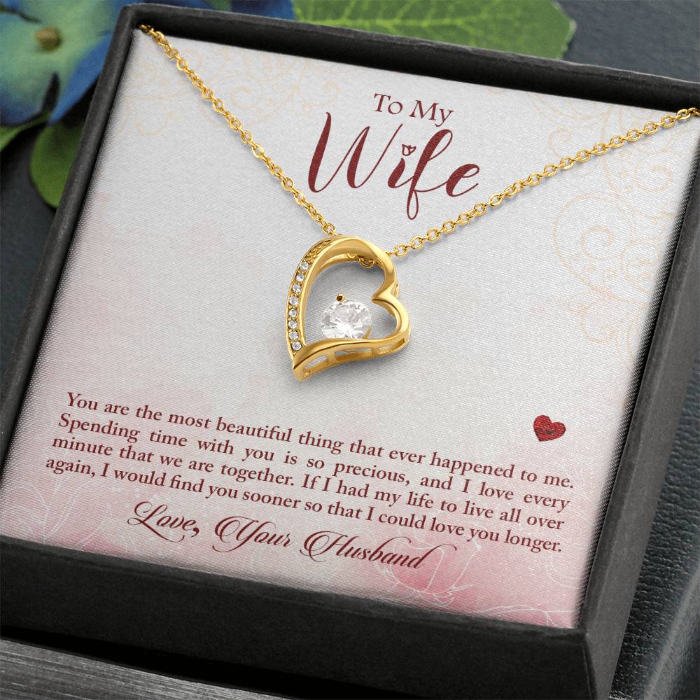 To My Wife Necklace - Heartwarming Gift from Husband for Birthday, Anniversary & Valentine’s Day - Forever Love Necklace