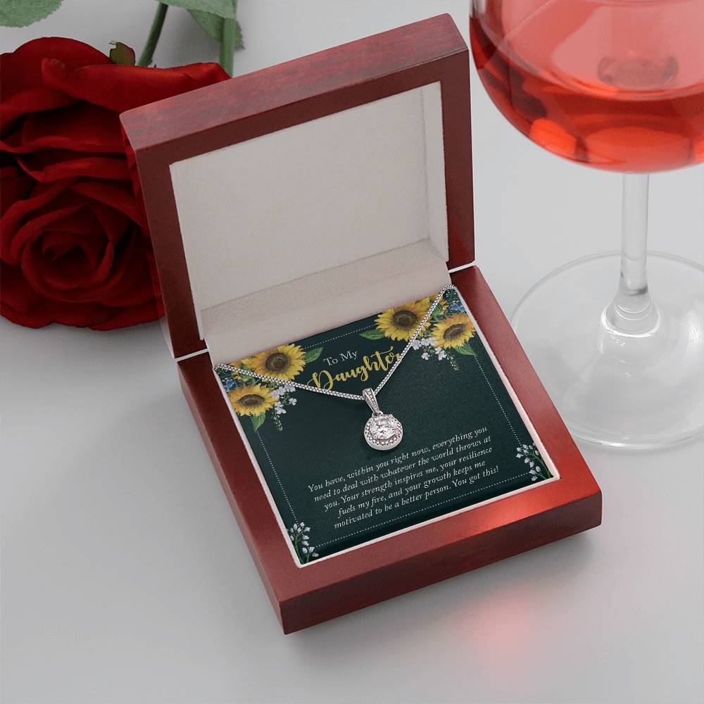 To My Daughter Necklace – Daughter Milestone Gift: Birthday Graduation – Eternal Hope Necklace