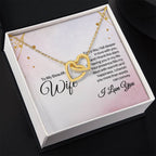 To My Wife Necklace - Heartwarming Gift from Husband for Birthday, Anniversary & Valentine’s Day - Interlocking Hearts Necklace