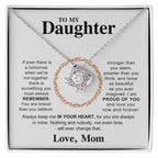 To My Beautiful Daughter Necklace - Always keep me in your heart - Gift for Daughter from Mom - Love Knot Necklace