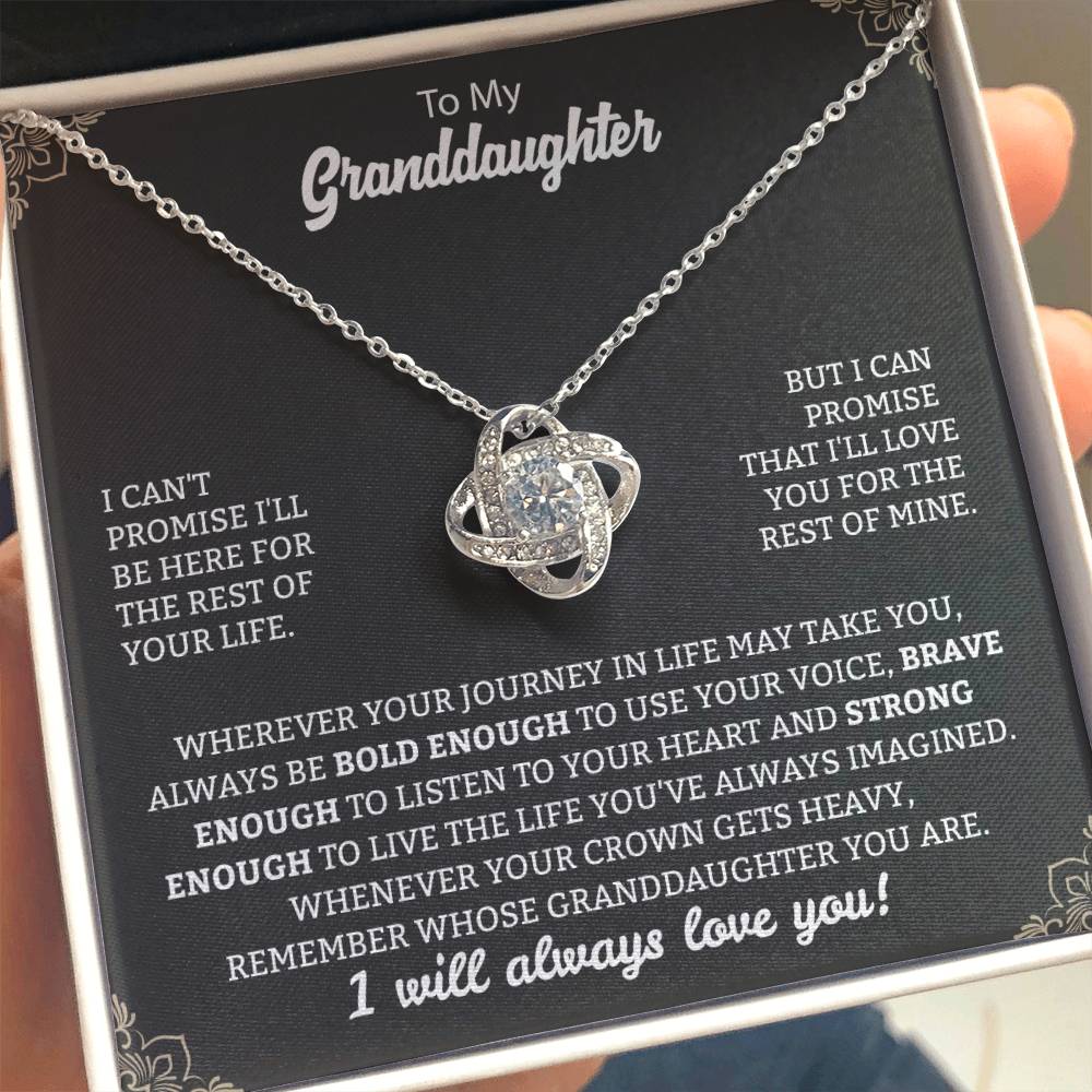 To My Granddaughter Necklace – Perfect Gift for Granddaughter Graduation & Birthday – Love Knot Necklace
