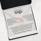 To My Wife Necklace - Perfect Gift from Husband for Birthday, Christmas & Valentine’s Day - Interlocking Hearts Necklace