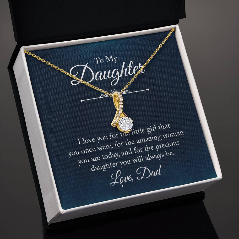To My Daughter Necklace – Dad to Daughter Birthday Jewelry – Alluring Beauty Necklace