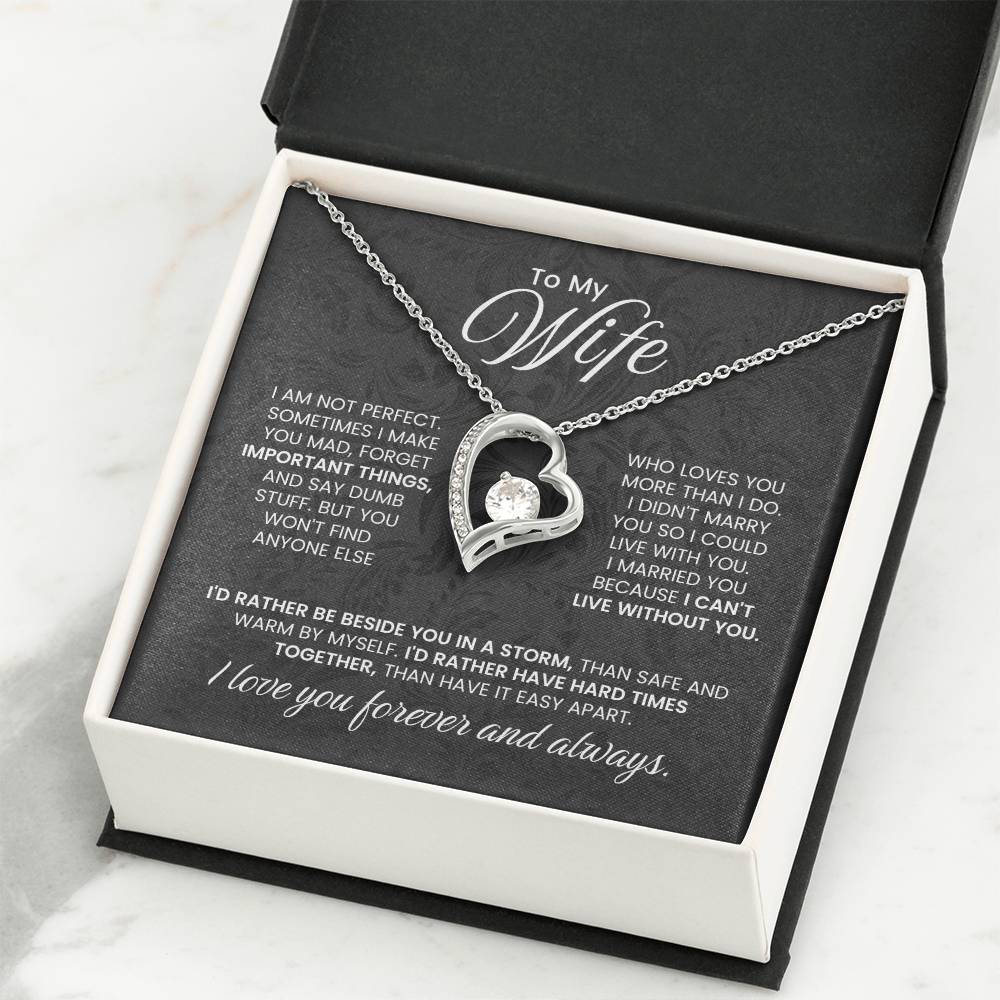 To My Wife - I Can't Live Without You - Necklace Gift Set