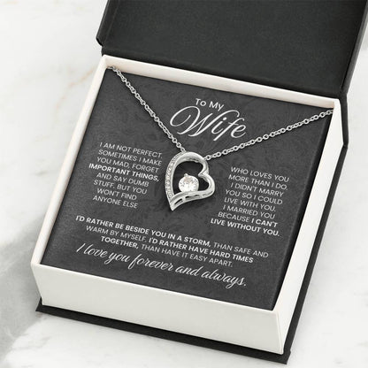 To My Wife - I Can't Live Without You - Necklace Gift Set