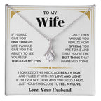 To My Beautiful Wife Necklace - Romantic Anniversary & Valentine’s Day Jewelry Gift from Husband to Wife - Alluring Beauty Necklace