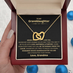Cherished Jewelry for Granddaughter, Elegant Necklace, Sentimental Gift, Interlocking Hearts Necklace, To My Beautiful Granddaughter